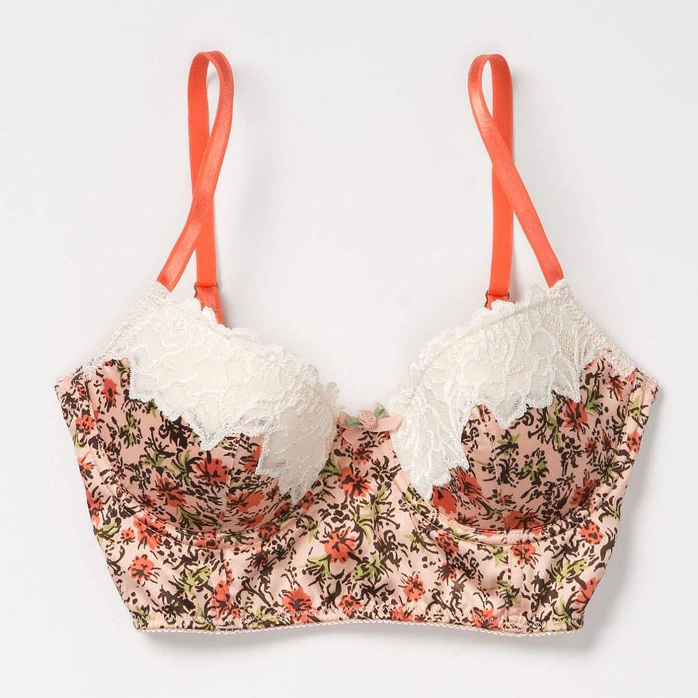 ANTHROPOLIGIE Floral and Lace Bra Size 32B.